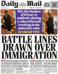 Portada de Daily Mail (Reino Unido)