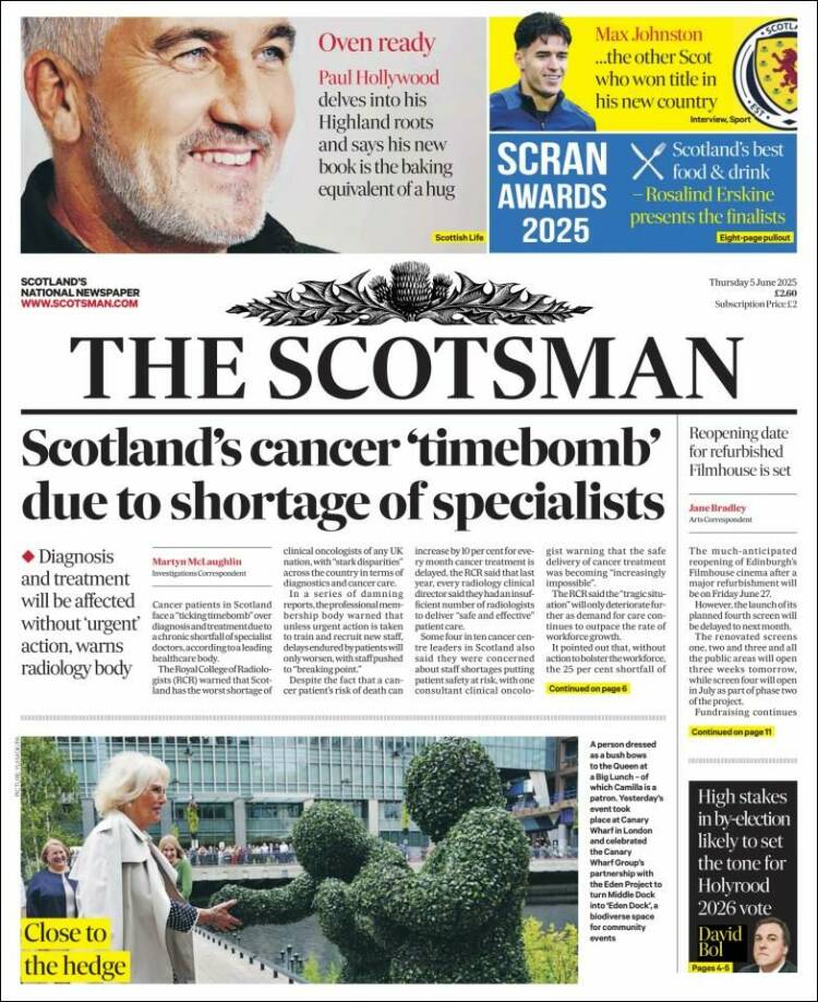 Portada de The Scotsman (United Kingdom)