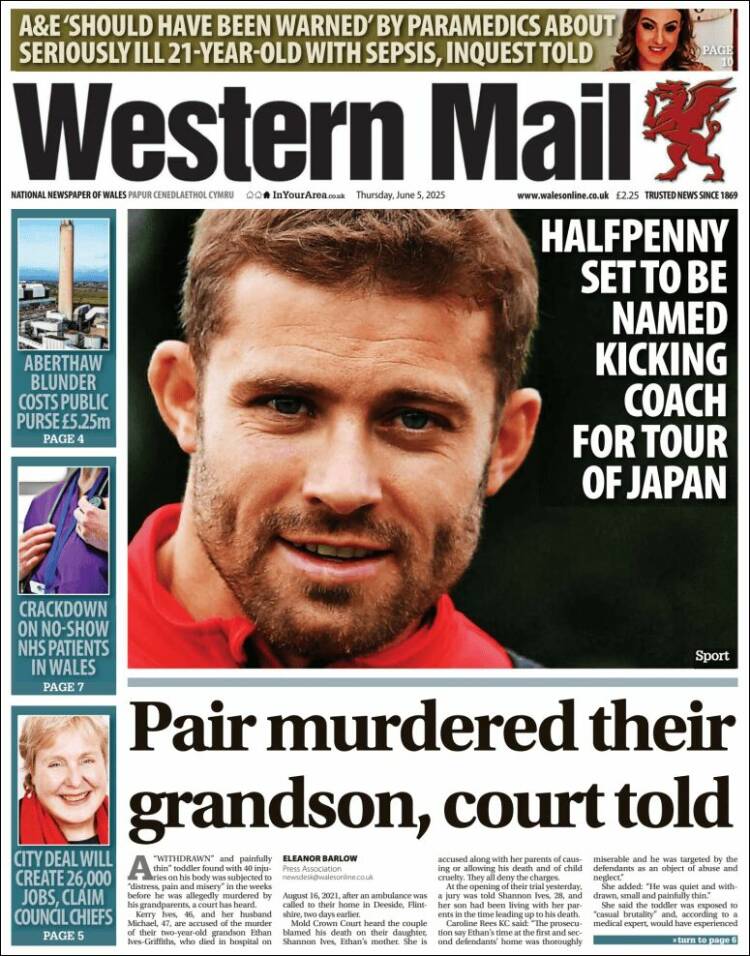 Portada de Western Mail (Royaume-Uni)