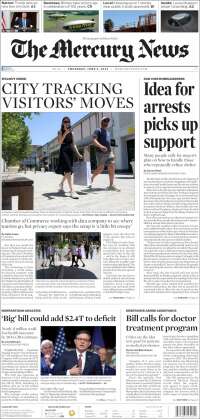 Portada de San Jose Mercury News (USA)