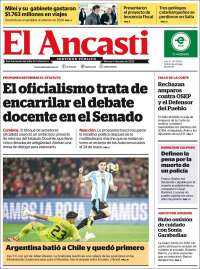 Portada de El Ancasti (Argentina)