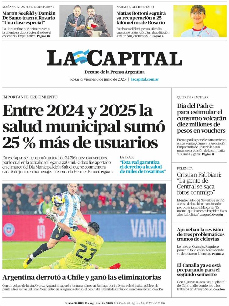 Portada de La Capital - Rosario (Argentine)