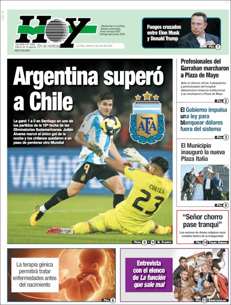 Portada de Diario Hoy (Argentina)