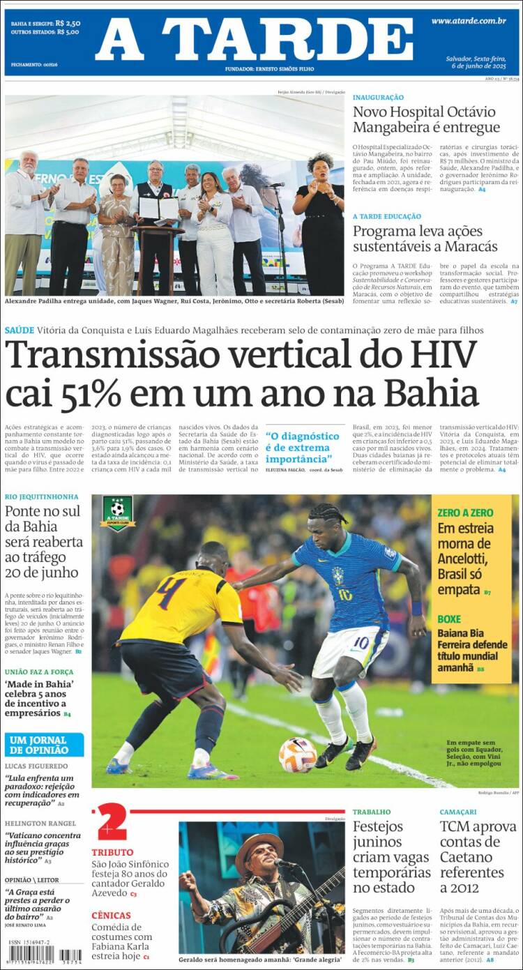 Portada de Diário A Tarde (Brasil)