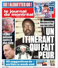 Portada de Le Journal de Montréal (Canada)