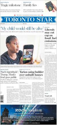 Portada de The Toronto Star (Canada)