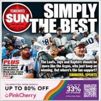 Portada de The Toronto Sun (Canada)