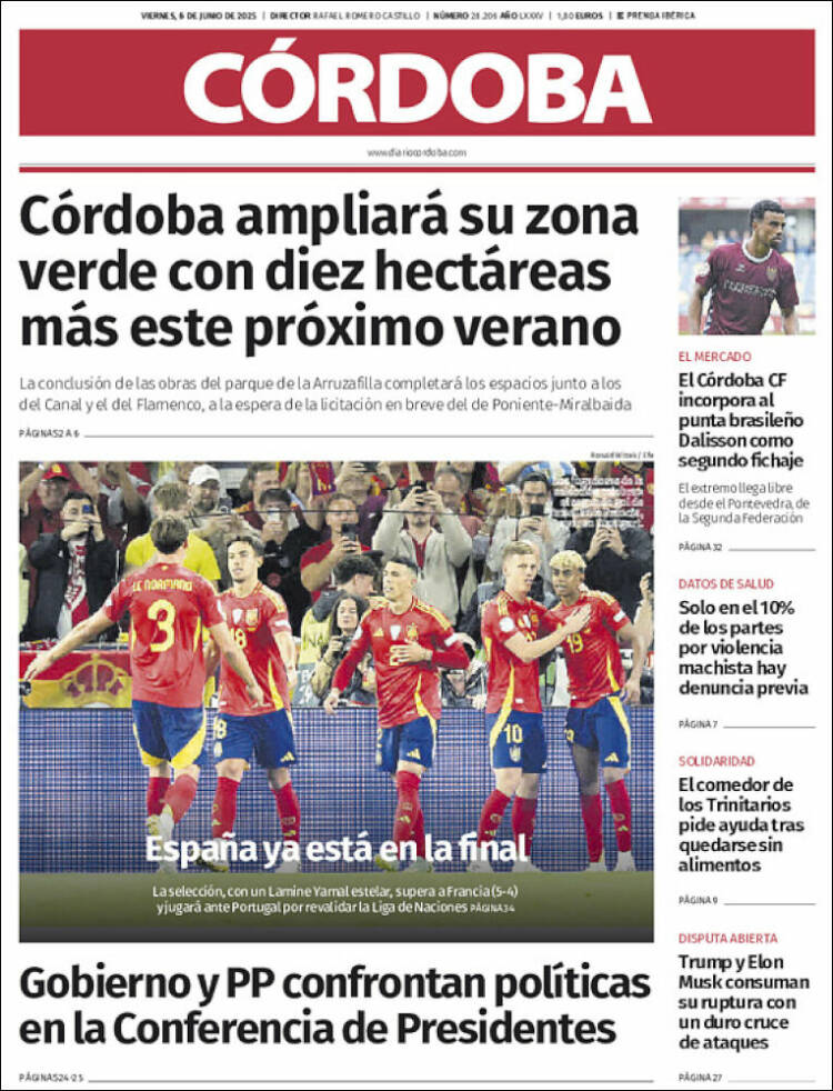 Portada de Diario de Córdoba (Espagne)