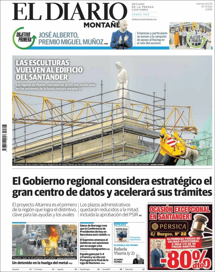 Portada de El Diario Montañés (Espagne)