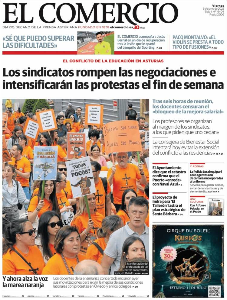 Portada de El Comercio - Gijón (Spain)