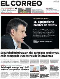 Portada de El Correo - Guipuzcoa (España)