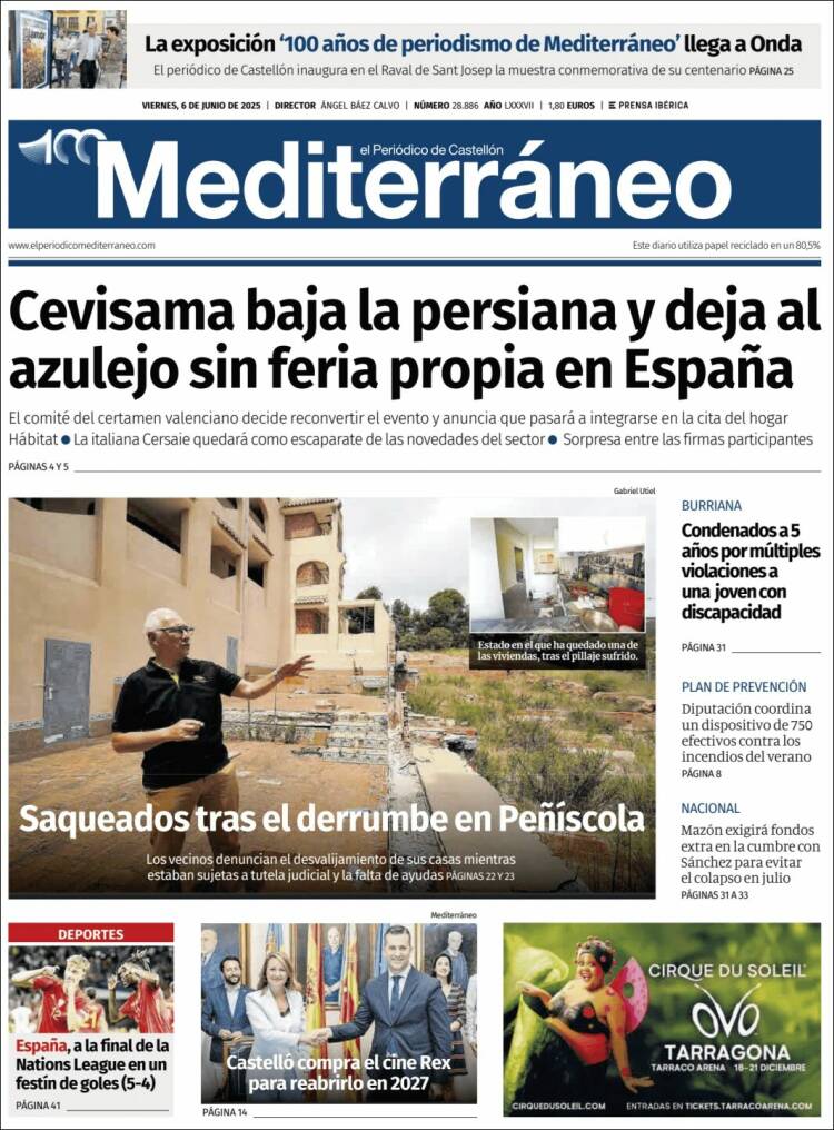 Portada de El Periódico Mediterraneo (Espagne)
