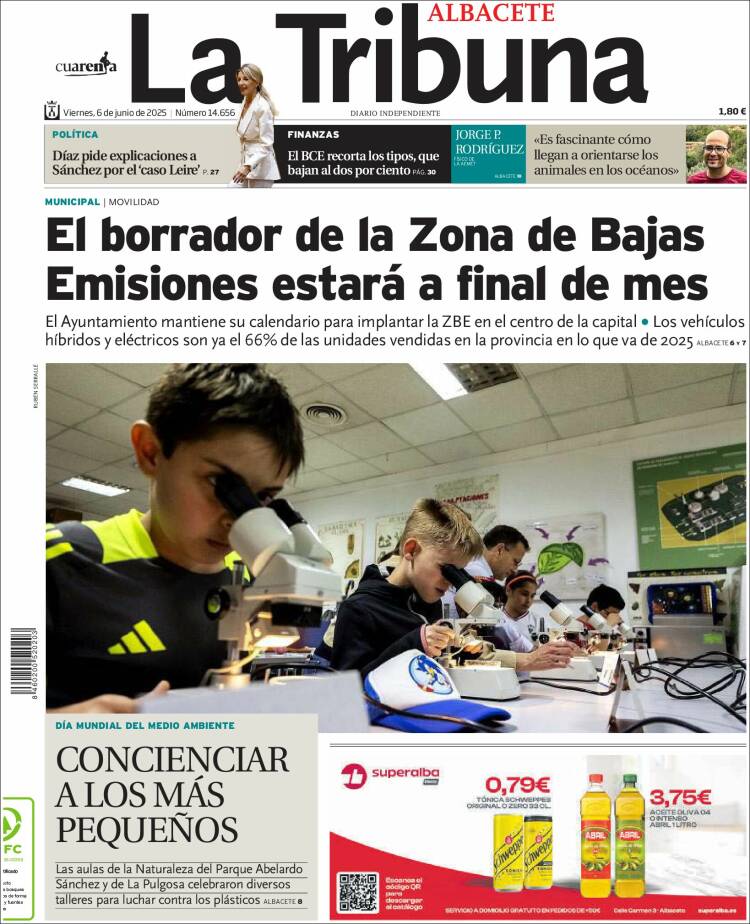 Portada de La Tribuna de Albacete (Spain)