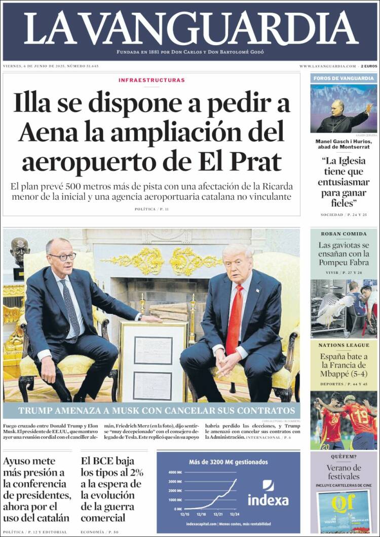Portada de La Vanguardia (Espagne)