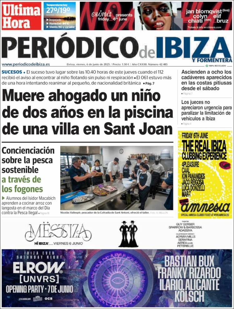 Portada de Periódico de Ibiza (Espagne)