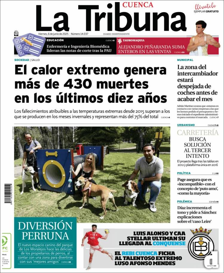 Portada de La Tribuna de Cuenca (Espagne)