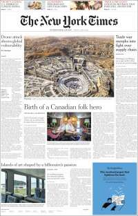 Portada de International New York Times (Europe)