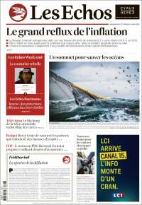 Portada de Les Echos (Francia)