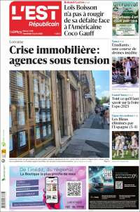 Portada de L'Est Republicain (Francia)