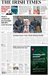 Portada de Irish Times (Irlanda)