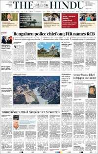 Portada de The Hindu (India)