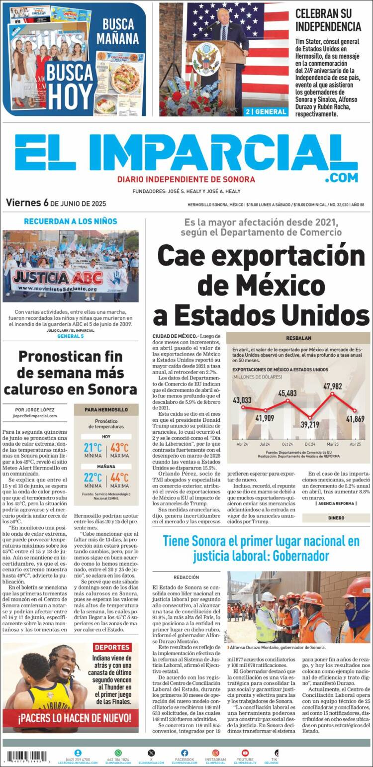 Portada de El Imparcial (Mexico)