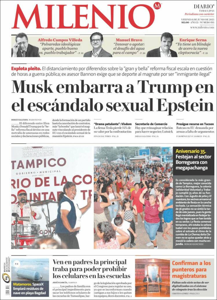 Portada de Milenio - Tamaulipas (Mexico)