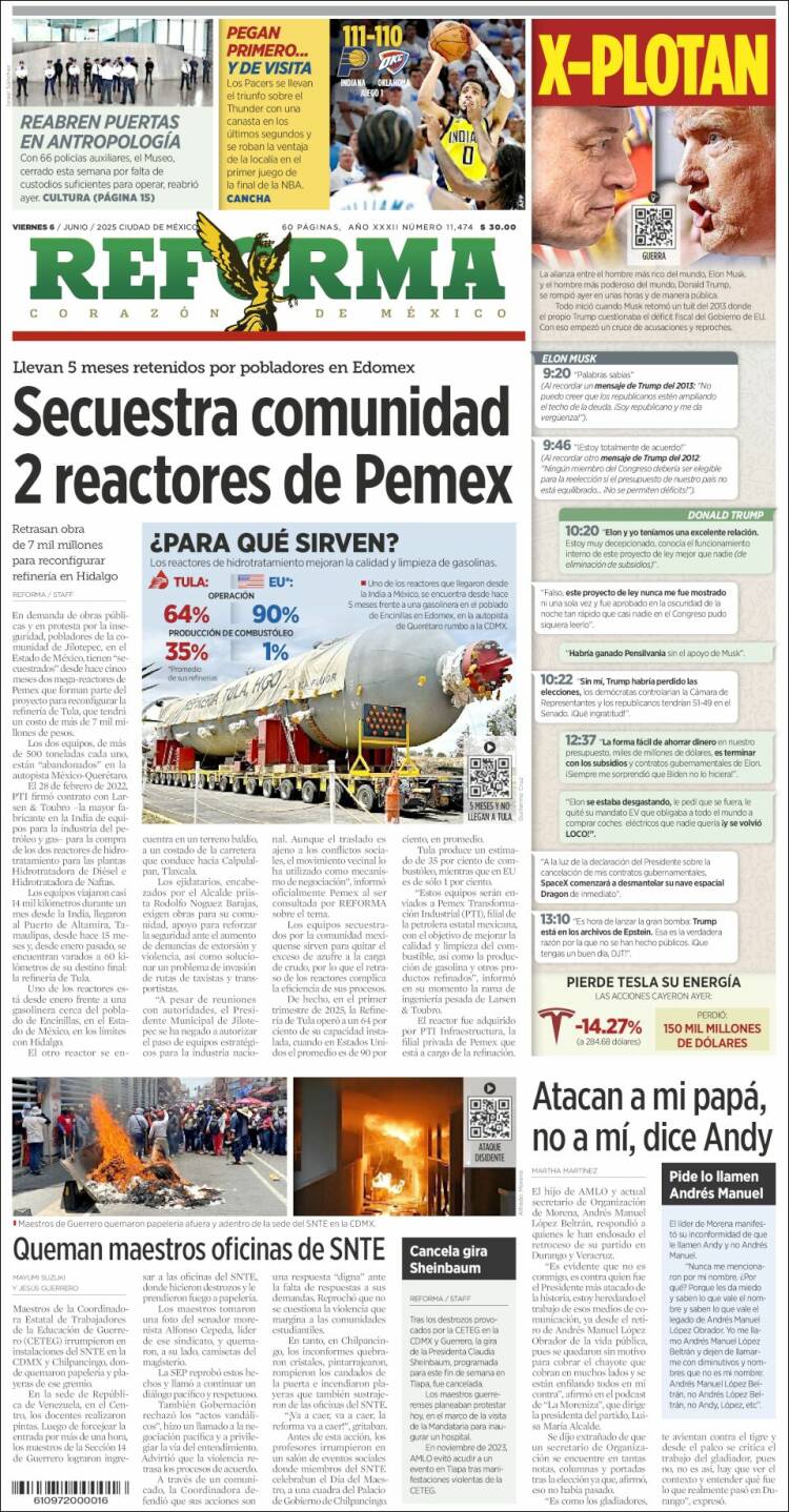 Portada de Reforma (Mexico)