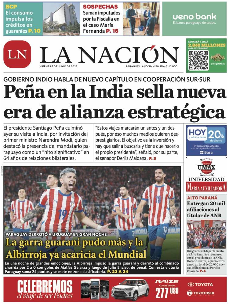 Portada de La Nación (Paraguay)