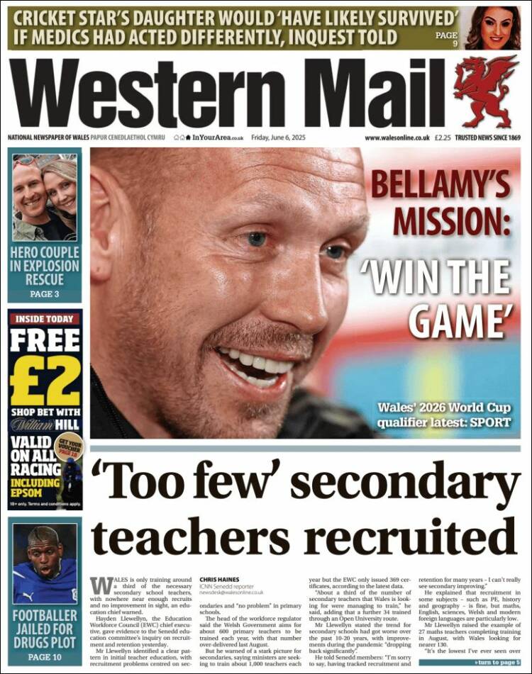Portada de Western Mail (United Kingdom)