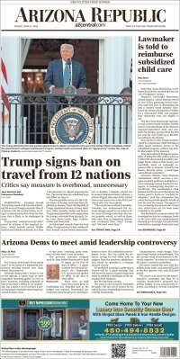 Portada de Arizona Republic News (États-Unis)
