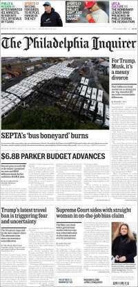 Portada de Philadelphia Inquirer (USA)