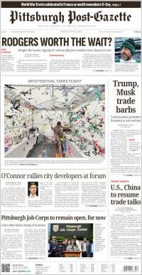 Portada de Pittsburgh Post-Gazette (USA)