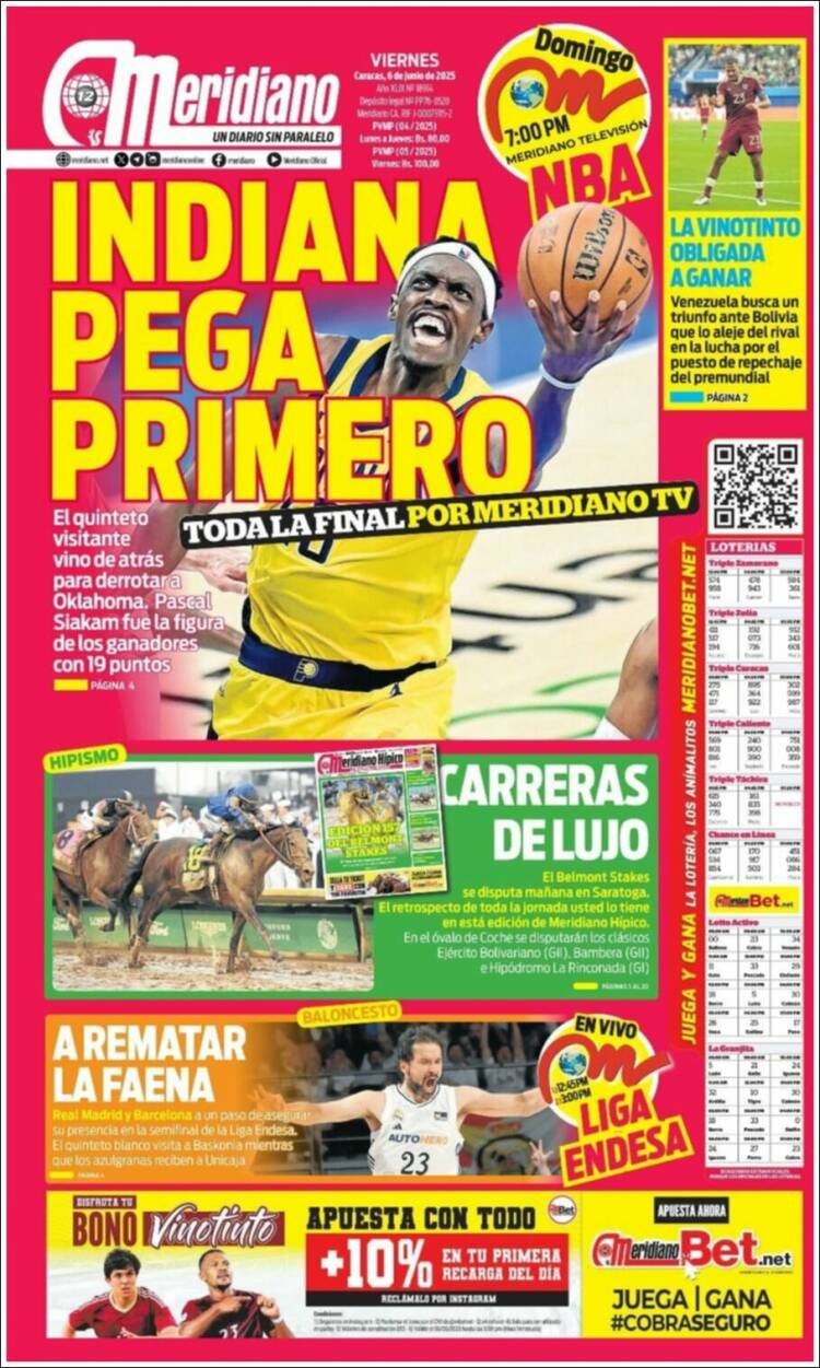 Portada de Meridiano (Venezuela)