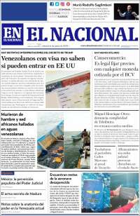 Portada de El Nacional (Venezuela)