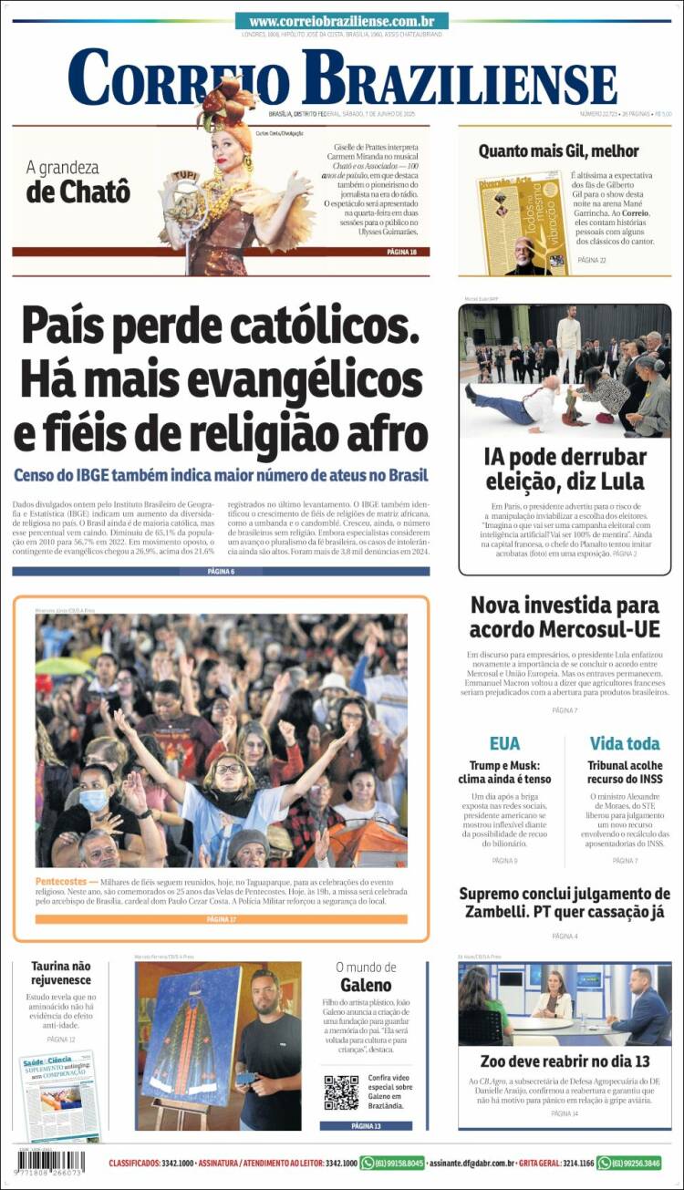 Portada de Correio Braziliense (Brasil)