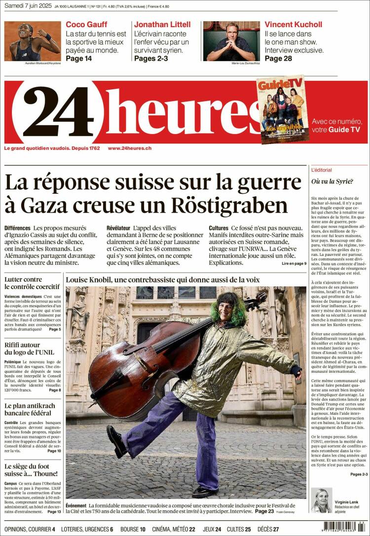 Portada de 24 Heures (Switzerland)