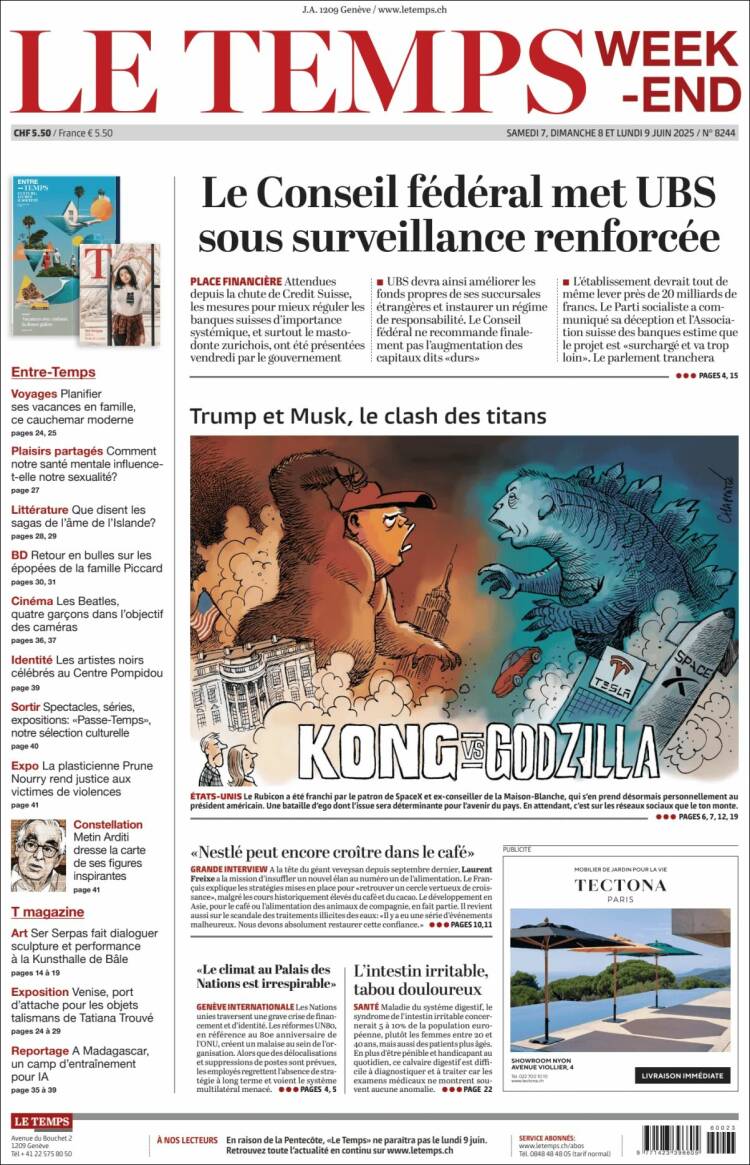 Portada de Le Matin (Suiza)