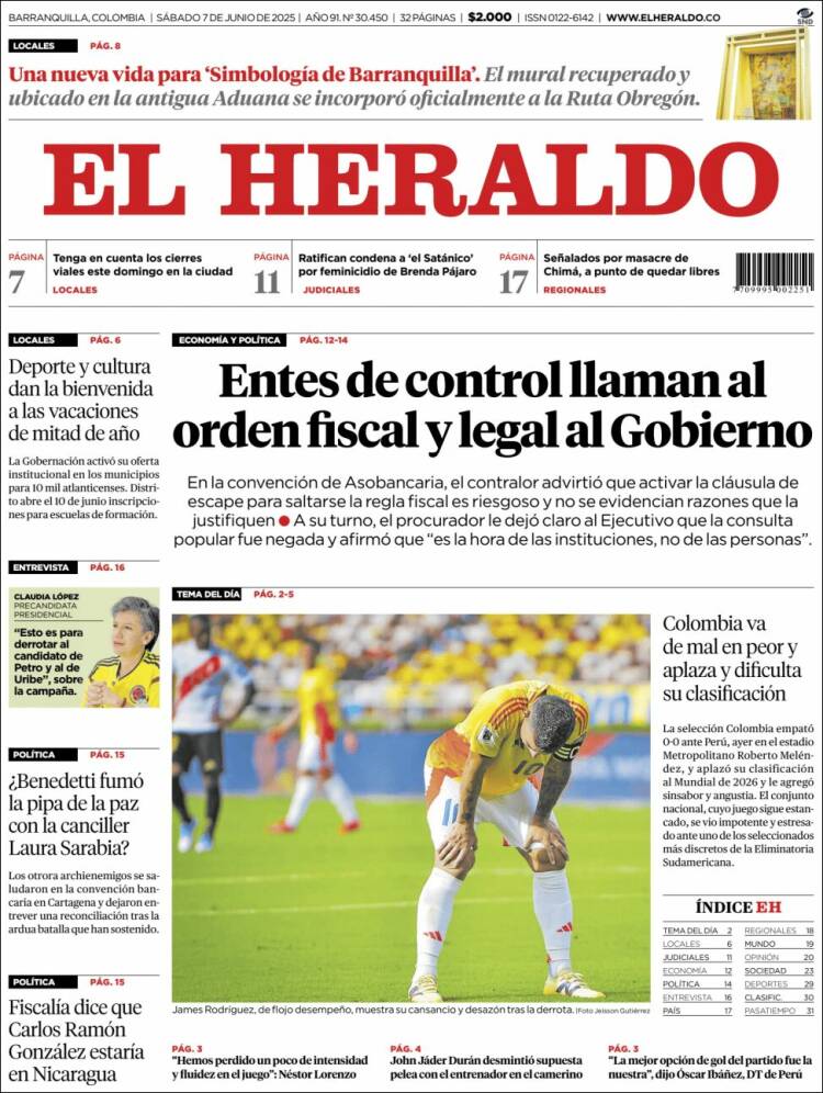 Portada de El Heraldo (Colombia)