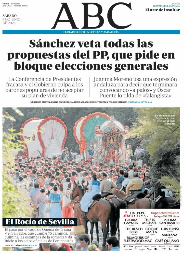 Portada de ABC - Sevilla (España)