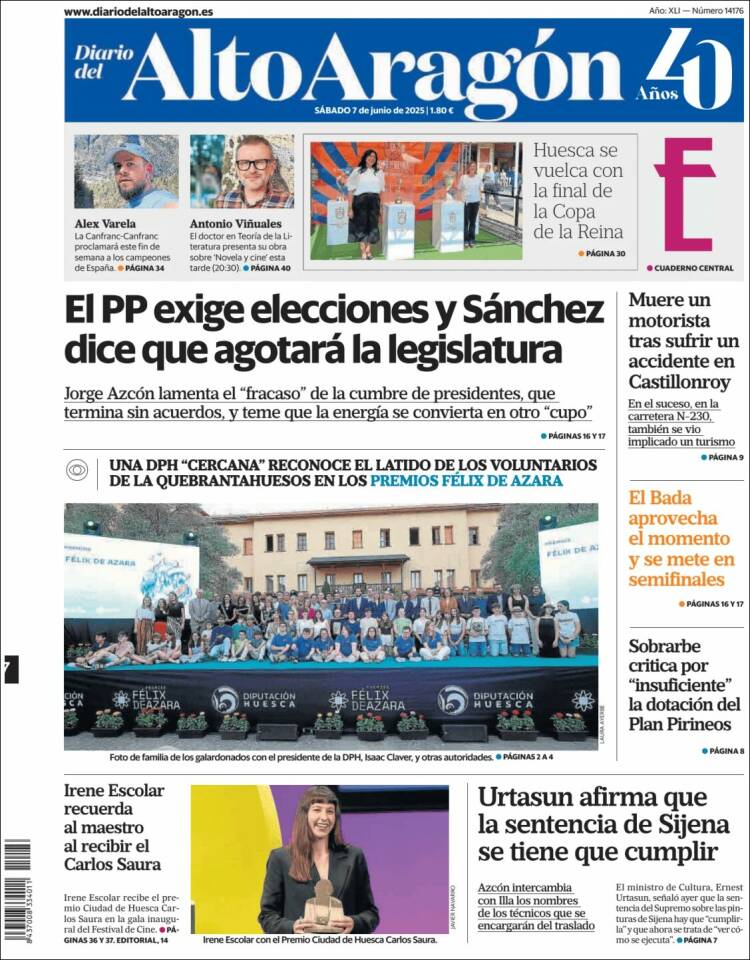 Portada de Diario del AltoAragón (España)
