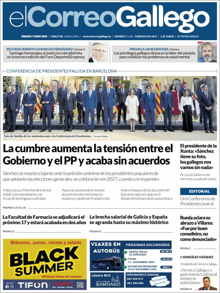 Portada de El Correo Gallego (España)