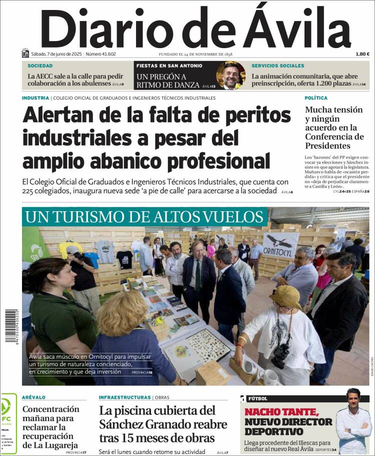 Portada de Diario de Ávila (España)