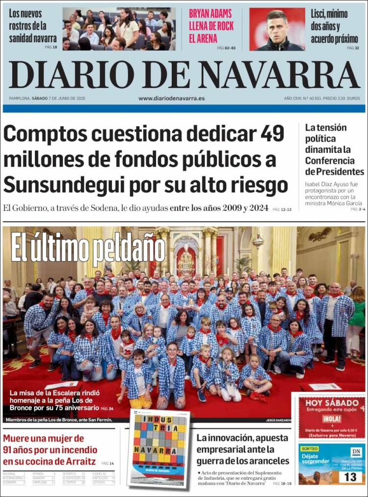 Portada de Diario de Navarra (España)