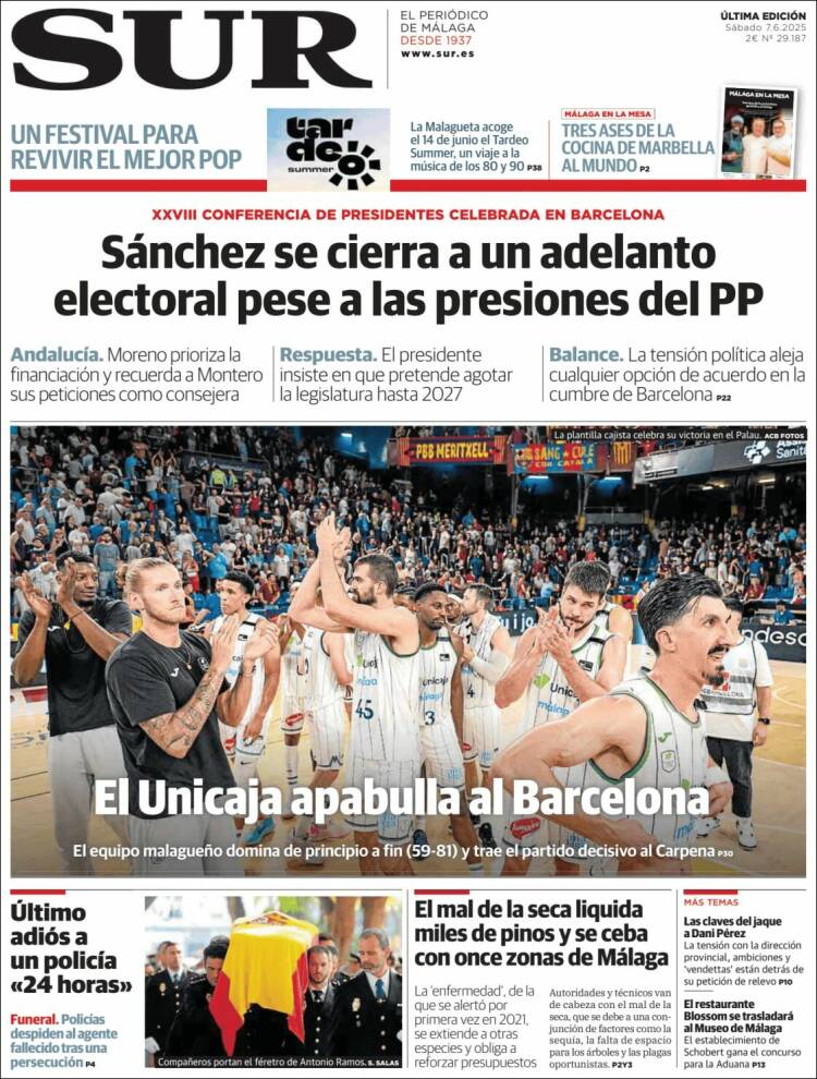 Portada de Diario el Sur (España)