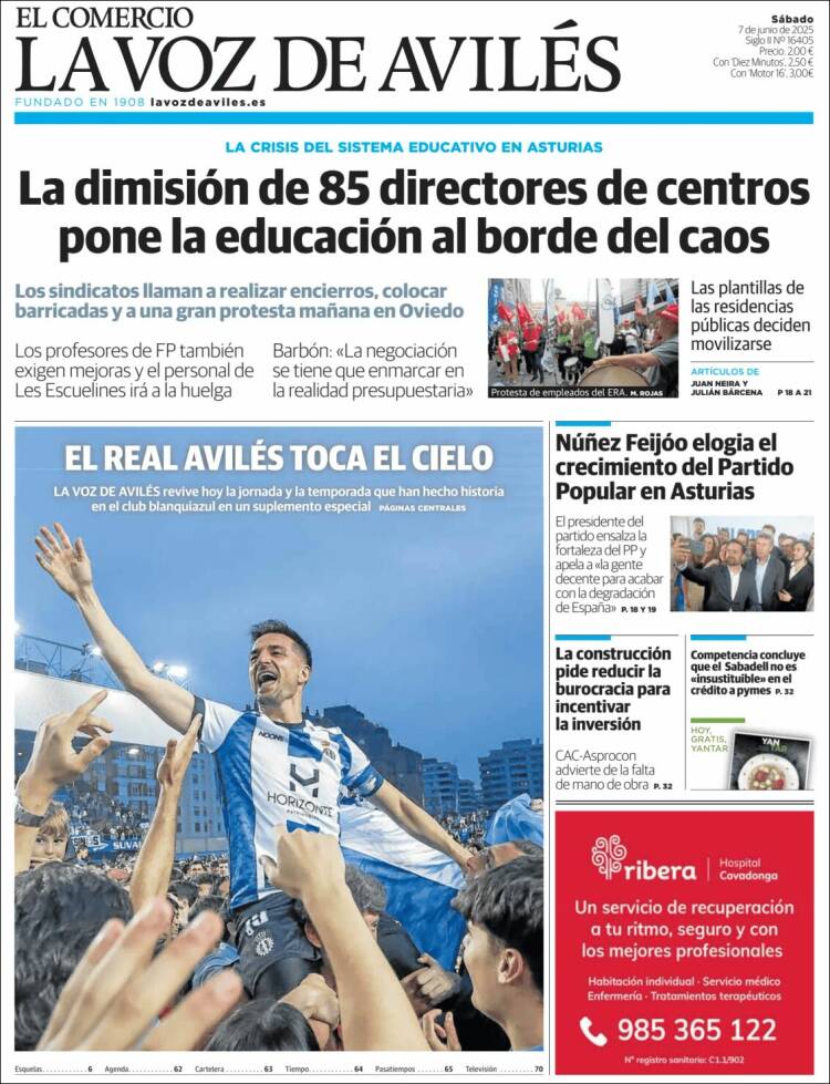 Portada de El Comercio - Avilés (España)