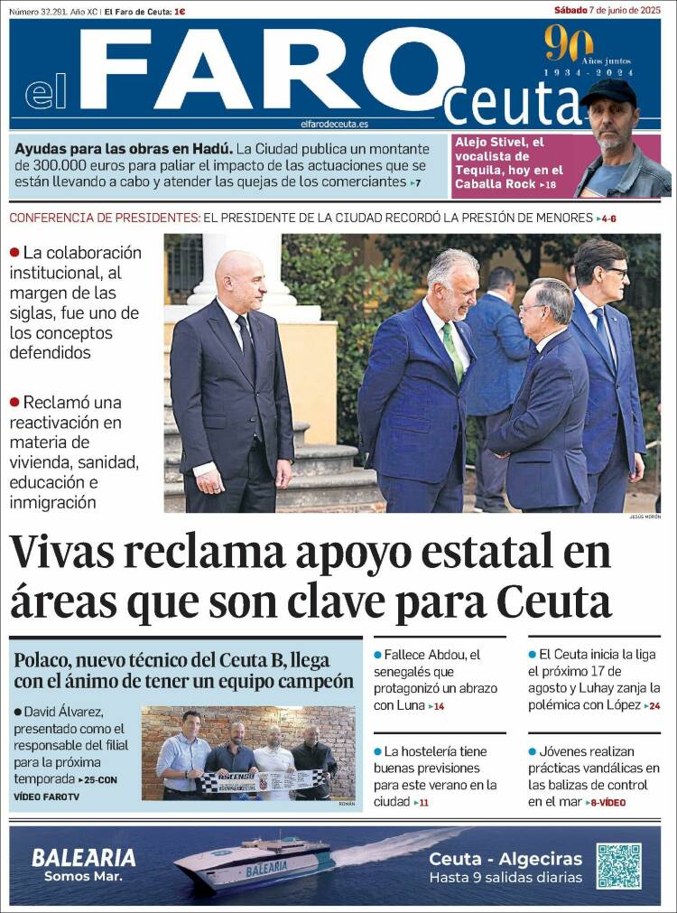 Portada de El Faro de Ceuta (España)