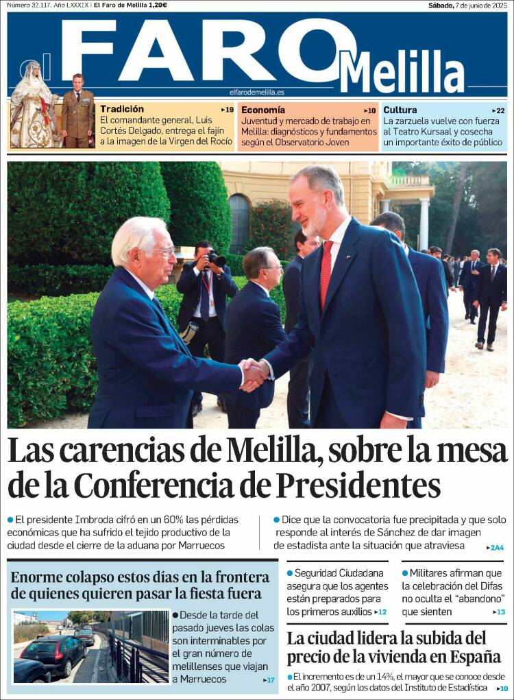 Portada de El Faro de Melilla (España)