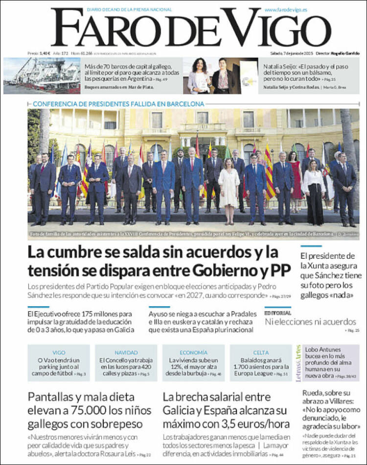 Portada de Faro de Vigo (España)