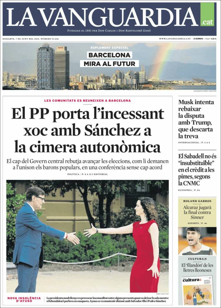 Portada de La Vanguardia (España)